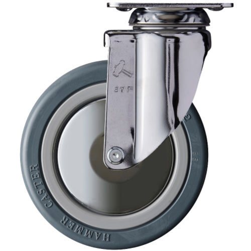 ハンマー プレート式キャスター プレート式キャスター“920M シリーズ”(ナイロンホイールゴム車) 自在 車輪径125mm 920M-RB125 1 個