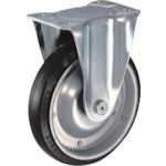 해머 플레이트식 캐스터 플레이트식 캐스터 고정 고무 바퀴(래디얼 볼 베어링입) 바퀴 직경 200mm 400S형 400SR-RBB200 1개