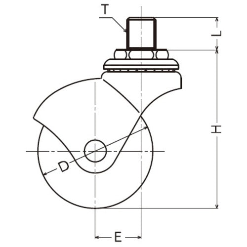 Hammer Screw-in type WM12 x 1.25 Swivel rubber wheel 40mm 405A-30R40 1 piece