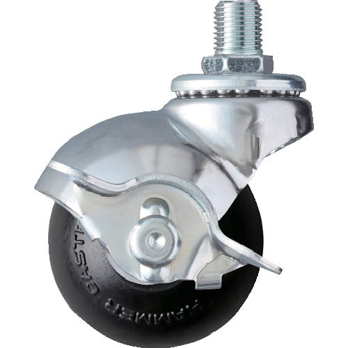 망치 나사식 M12 선회식 고무 바퀴 50mm 스토퍼 부착 40515A-30R50 1개