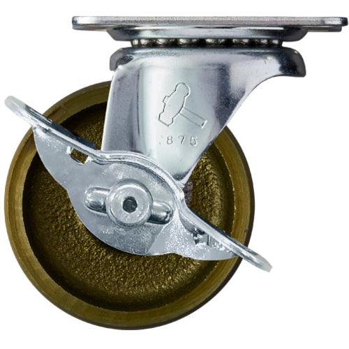 해머 플레이트식 캐스터 플레이트식 캐스터 “G시리즈”자재식 스토퍼 부착(이모노차) 바퀴 직경 65mm 415G-C65 1개