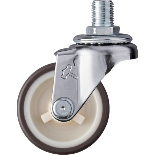 ハンマー ねじ込み旋回式ウレタン車輪(ナイロンホイール)50mm M12 420A-3UR50 1 個