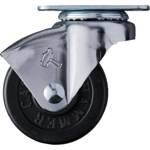 해머 플레이트식 캐스터 플레이트식 캐스터 자재 바퀴 지름 50mm 고무 바퀴 450P 450P-R50 1개