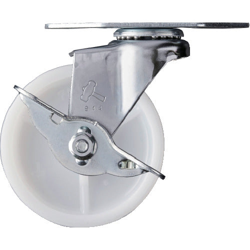 해머 E 시리즈 코너 선회식 나일론 바퀴 75mm 스토퍼 부착 215E-N75 1개