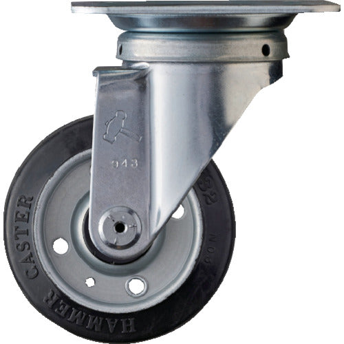 해머 선회식 고무 캐스터(롤러 베어링) 100mm 400S-RB100 1개