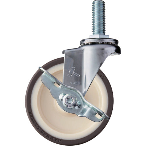 해머 나사 포함 선회식 우레탄 바퀴(나일론 휠·베어링) 100mm 스토퍼 부착 415EA-UB100 1개
