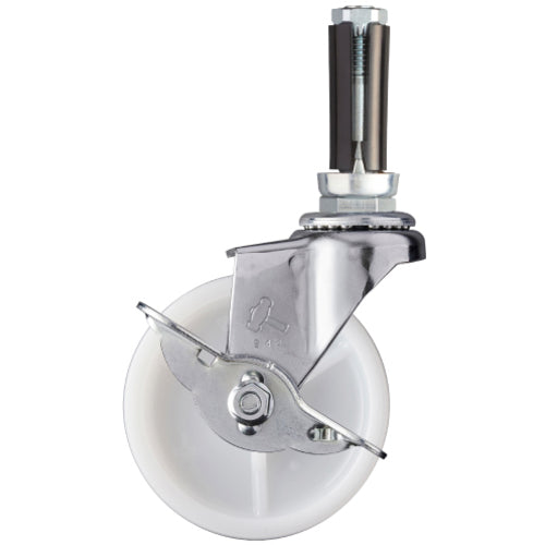 해머 파이프 삽입식 캐스터 파이프 삽입식 캐스터 자재(스토퍼 부착) 나일론 바퀴 φ16~18용 4151EU-N75 1개