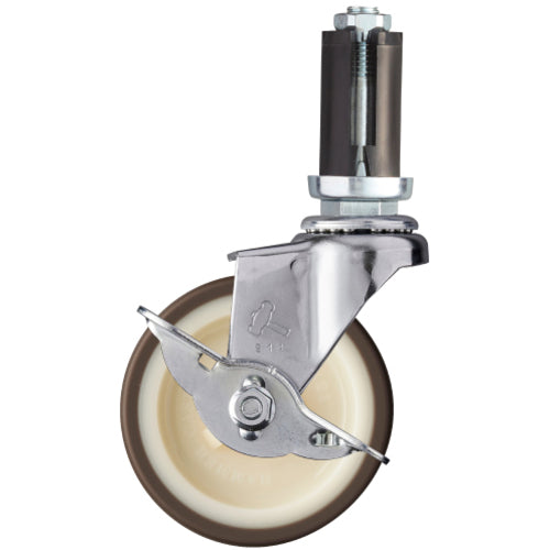 Hammer Pipe Insert Caster Pipe Insert Caster Swivel (with stopper) Wheel diameter 75mm Urethane wheel (nylon wheel) For φ22-24 4153EU-UR75 1 piece