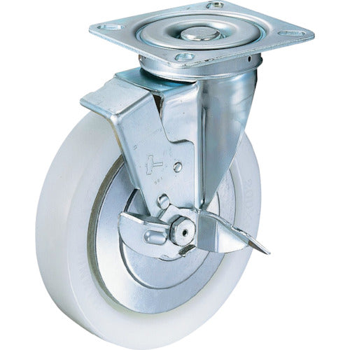 Hammer Swivel Nylon Wheel (Radial Ball Bearing) 200mm with Stopper 419S-NRB200 1 pc