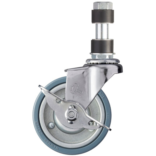 해머 파이프 삽입식 캐스터 파이프 삽입식 캐스터 자재(스토퍼 부착) 바퀴 직경 75mm 고무 바퀴(스틸 휠) φ22용 4156EX-PR75 1개