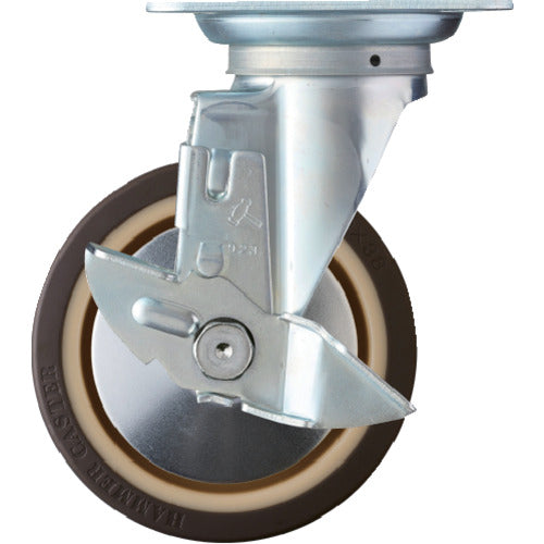 해머 선회식 우레탄 바퀴(나일론 휠·볼 베어링) 150mm 스토퍼 부착 419S-UB150 1개