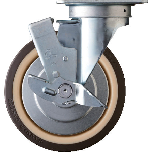 Hammer Swivel urethane wheel (nylon wheel, ball bearing) 200mm with stopper 419S-UB200 1 unit