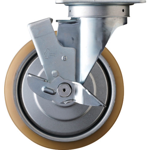 해머 선회식 우레탄 바퀴(롤러 베어링) 200mm 스토퍼 부착 419S-URB200 1개