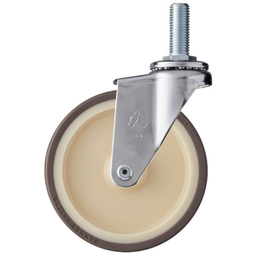 망치 나사식 캐스터 나사식 캐스터 420EA 시리즈 선회식 바퀴 지름 125mm 우레탄 바퀴(나일론 휠 롤러 베어링) M16 420EA-UB125 1개