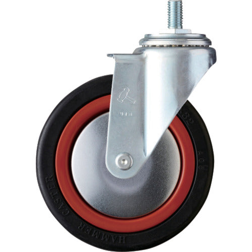 Hammer Screw-in Swivel Rubber Wheel (Nylon Wheel, Ball Bearing) 125mm M12 4200MA-RB125 1 pc