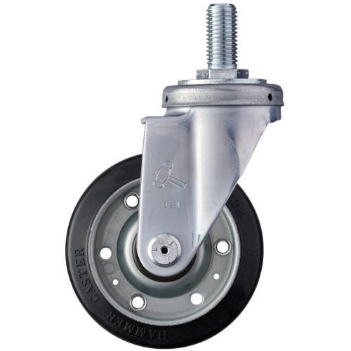 ハンマー ねじ込み旋回式ゴム車輪(スチールホイール・ローラーベアリング)125mm 420SA-RB125 1 個