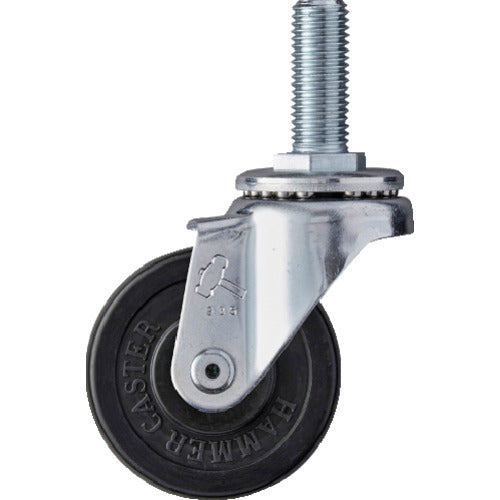 ハンマー ねじ込み旋回式ゴム車輪 65mm 420SA-R65 1 個