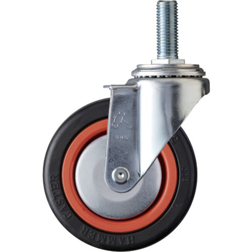 망치 나사 포함 선회식 고무 바퀴(나일론 휠 볼 베어링) 100mm M16 4201MA-RB100 1개