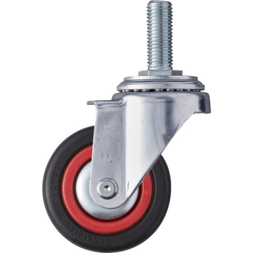 ハンマー ねじ込み旋回式ゴム車輪(ナイロンホイール・ボールベアリング)75mm M16 4201MA-RB75 1 個