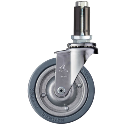Hammer Pipe Insert Caster Pipe Insert Caster Swivel Wheel Diameter 100mm Rubber Wheel (Steel Wheel) 4205EU-PR100 1 pc