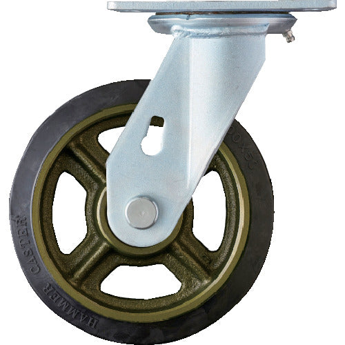 Hammer Heavy duty swivel rubber wheel (casting wheel, radial ball bearing) 200mm 500BPS-CR200 1 piece