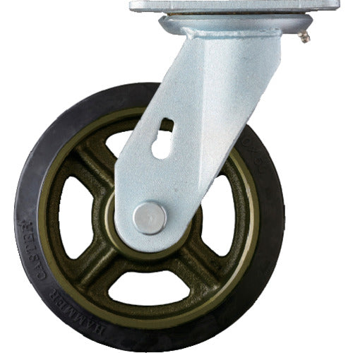 Hammer Heavy duty swivel rubber wheel (casting wheel, radial ball bearing) 200mm 500HPS-CR200 1 piece
