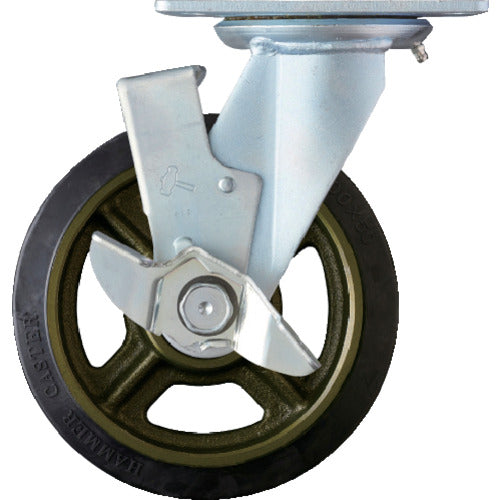Hammer Heavy duty swivel rubber wheel (casting wheel, radial ball bearing) 200mm SP included 519BPS-CR200 1 piece