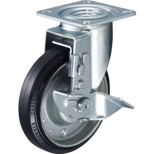 Hammer Plate-type caster Plate-type caster Swivel (with stopper) Wheel diameter 125mm Rubber wheel (ball bearing) 4132S-1RB125 1 pc