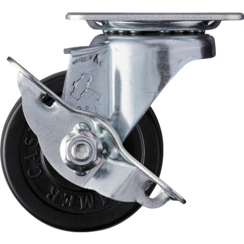 해머 선회식 고무 바퀴(롤러 베어링) 65mm 스토퍼 부착 413S-RDB65 1개