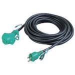 NICHIDO Triple Pokkin Extension Cord with Earth 20m Black Black PPT-20E 1 Piece