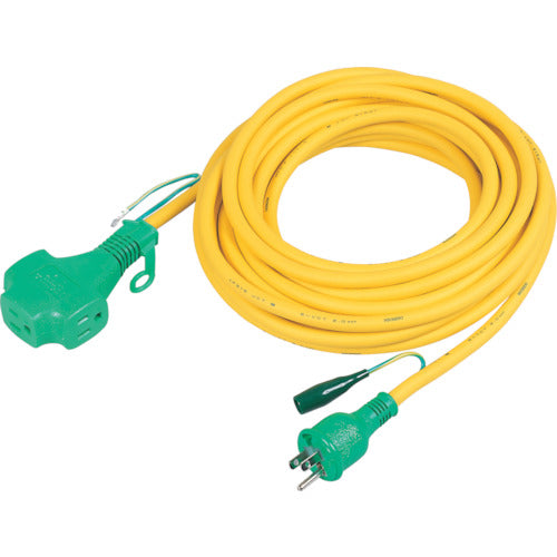 NICHIDO Triple Pokkin Extension Cord with Earth 10m VCT1.25 x 3 Yellow PPTVS10E-Y 1 Piece