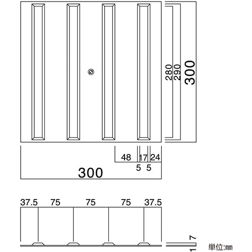 녹색 십자 점자 타일(에코 타입) 유도(선형) SME-300L 300×300mm 엘라스토머 102012 1장