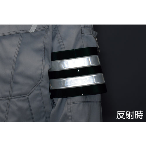 緑十字 交通腕章(ビニール製) 反射タイプ 腕章−19 90×375mm 軟質エンビ 139019 1 本