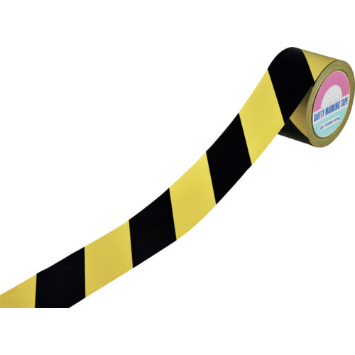 緑十字 バリケードテープ(標識テープ) 黄/黒 BT−751 75mm幅×100m 非粘着 147010 1 巻