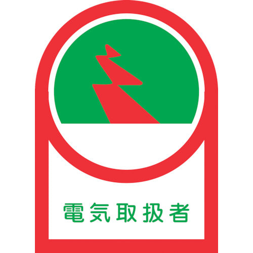 녹십자 헬멧용 스티커 전기 취급자 HL-32 35×25mm 10매 세트 올레핀 233032 1조