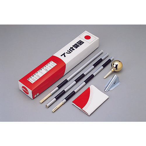 緑十字 日章旗(日の丸)セット 旗:700×1000mm ポール:1400mm 日の丸34−5C 254003 1 組