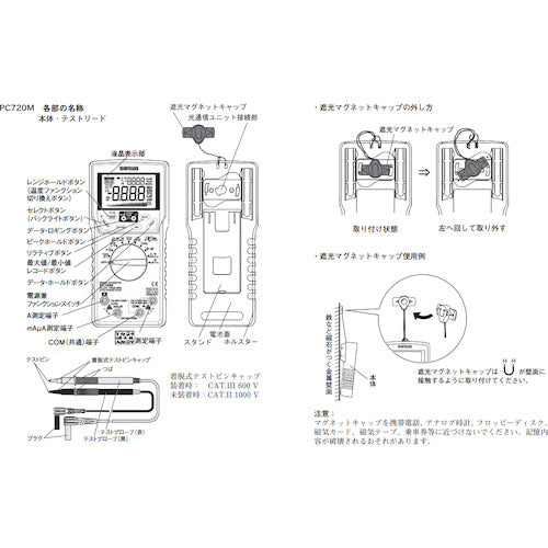 SANWA 高確度パソコン接続型デジタルマルチメータ PC720M 1 台