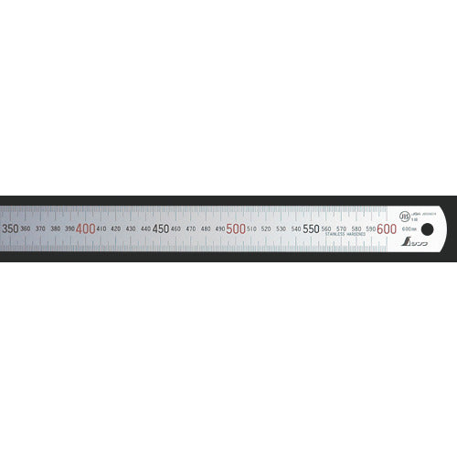 シンワ 直尺 シルバー600mm上下段p=1.0mm 13412 1 本