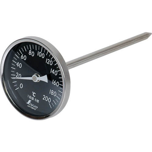 신와 온도계 V-4 원형 T자형 0~200℃ 백눈금 73012 1개