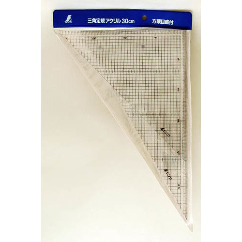 Shinwa Triangle Ruler 30cm with Grid Markings, Set of 2, 77062, 1 pc