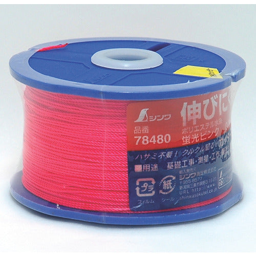 シンワ ポリエステル水糸 リール巻蛍光ピンク 太 0.8mm 270m 78480 1 個