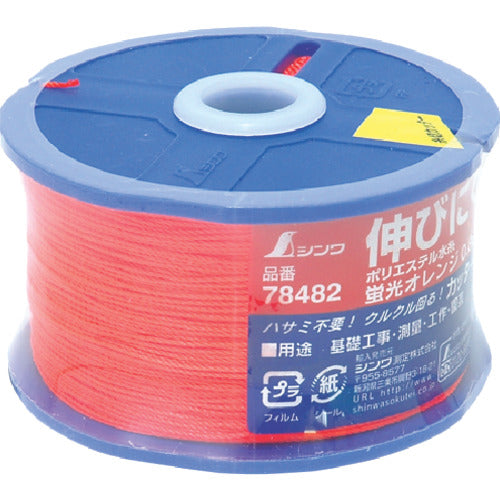 Shinwa Polyester Water Thread Reel Wound Fluorescent Orange Thick 0.8mm 270m 78482 1 pc