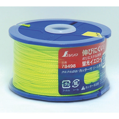 シンワ ポリエステル水糸 リール巻蛍光イエロー 極太1.2mm120m 78498 1 個