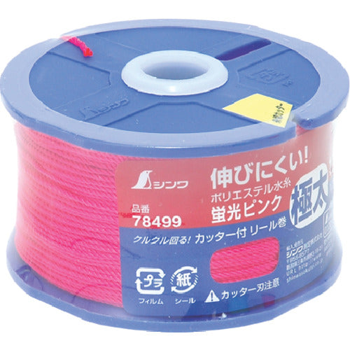 シンワ ポリエステル水糸 リール巻蛍光ピンク 極太 1.2mm120m 78499 1 個