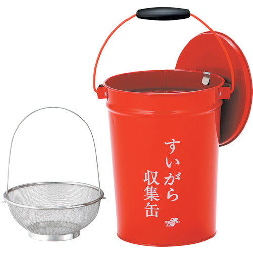 Teramoto Water Waste Collection Can with Lid and Inner Basket SS-267-010-0 1 pc