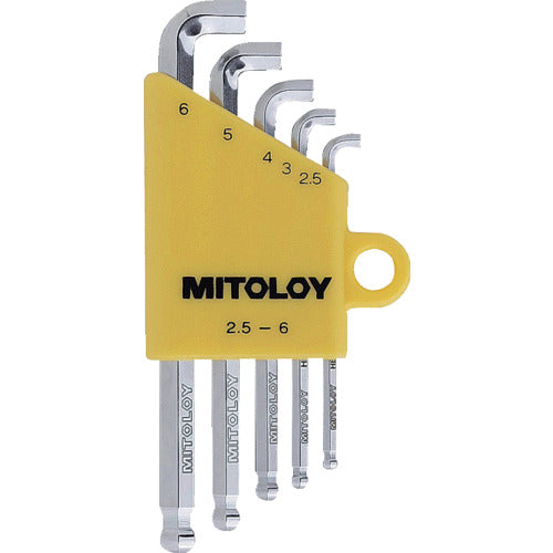 Mitoloy L-type hollow wrench ball point stubby short mm holder set of 5 HBS500S 1 S