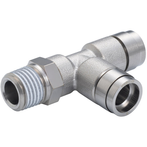 PISCO チューブフィッティング ブラスブランチティ チューブ8 ネジR3/8 ゴムHNBR KD8-03 1 個