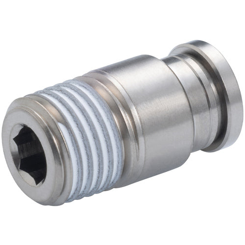 PISCO チューブフィッティング ブラス六角穴付ストレート チューブ10 ネジR1/4 ゴムHNBR カバー無 KOC10-02-1 1 個