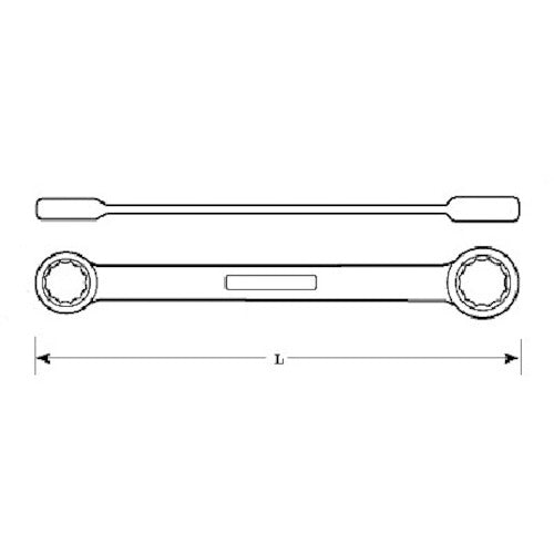 버코 방폭 양구 스패너 이면폭 치수 50×52 전장 380 NS006-5052 1 쵸