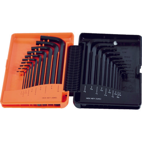 TRUSCO 육각봉 렌치(표준 타입) 밀리 10개・인치 10개 세트 TRRI20S 1 S